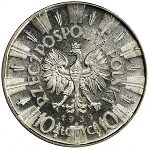 Piłsudski, 10 złotych 1939 - PCGS MS62 - świeży stempel