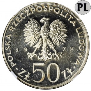 DESTRUKT, 50 złotych 1979 Mieszko I - NGC MS64 PROOF LIKE - jak lustrzanka