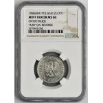 DESTRUKT, 1 złoty 1985 - NGC MS66 - z fragmentem numeracji arkusza A20