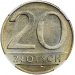 20 złotych 1986 - NGC MS64 - szeroka data - RZADKOŚĆ