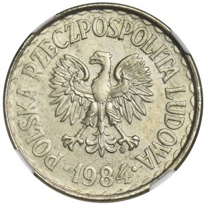 PRÓBA MIEDZIONIKIEL, 1 złoty 1984 - NGC MS62 - BARDZO RZADKA