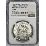 100 złotych 1966 Mieszko i Dąbrówka - NGC MS64