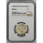 25 kopiejek = 50 groszy Warszawa 1850 MW - NGC MS64