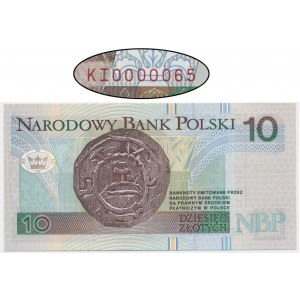 10 złotych 1994 - KI 0000065 - niski numer seryjny