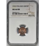 1 grosz 1933 - NGC MS66 RB