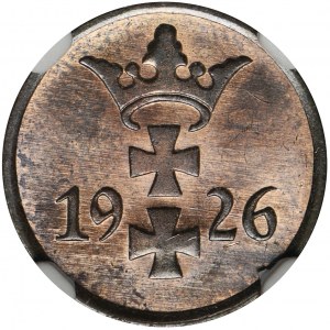 Wolne Miasto Gdańsk, 1 fenig 1926 - NGC MS65 BN