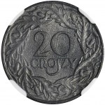 German Occupation, 20 groschen 1923 - NGC MS67 - WZÓR