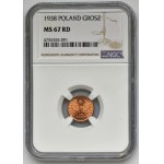 1 grosz 1938 - NGC MS67 RD