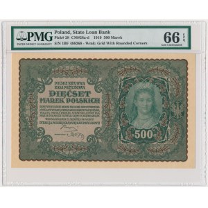 500 marek 1919 - I Serja BF - PMG 66 EPQ