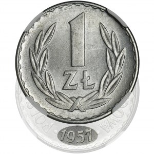 1 złoty 1957 - NGC MS64 - NAJRZADSZY ROCZNIK