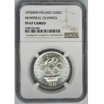 200 złotych 1976 Olimpiada Montreal - NGC PF67 CAMEO - STEMPEL LUSTRZANY