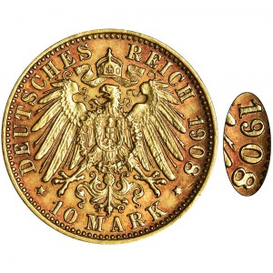Germany, City of Hamburg, 10 Mark 1908 J - RARE