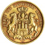 Germany, City of Hamburg, 10 Mark 1908 J - RARE