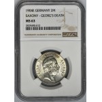 Germany, Saxony, Georg I, 2 Posthumous Mark Muldenhütten 1904 E - NGC MS63