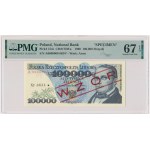 100.000 złotych 1990 - WZÓR - A 0000000 - nr 0634 - PMG 67 EPQ