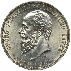 Germany, Schaumburg-Lippe, Georg II Schaumburg-Lippe, 3 Posthumous Mark Berlin 1911 A - NGC MS63