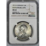 Germany, Schaumburg-Lippe, Georg II Schaumburg-Lippe, 3 Posthumous Mark Berlin 1911 A - NGC MS63