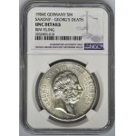 Germany, Saxony, Georg I, 5 Posthumous Mark Muldenhütten 1904 E - NGC UNC DETAILS - RARE