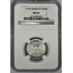 Germany, German Empire, 1 Mark Stuttgart 1916 F - NGC MS62 - RARE