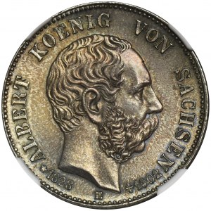 Germany, Saxony, Albert, 2 Posthumous Mark Muldenhütten 1902 E - NGC MS63