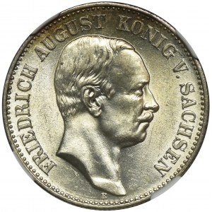 Germany, Saxony, Friedrich August III, 2 Mark Muldenhütten 1912 E - NGC MS64