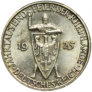 Niemcy, Republika Weimarska, 3 Marki Berlin 1925 A - PCGS MS63