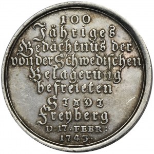 Niemcy, Saksonia, Fryderyk August II (August III Sas), Medal 1743 - EKSTREMALNIE RZADKI