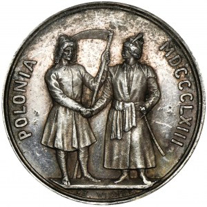 Medal patriotyczny z Powstania Styczniowego 1863 - BARDZO RZADKI, SREBRO