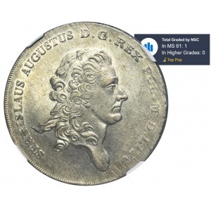 Poniatowski, Talar Warszawa 1782 EB - NGC MS61 - JEDYNY ZNANY MENNICZY EGZEMPLARZ