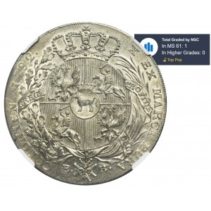 Poniatowski, Talar Warszawa 1782 EB - NGC MS61 - JEDYNY ZNANY MENNICZY EGZEMPLARZ