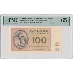 Czechosłowacja (Getto Terezin), 100 koron 1943 - PMG 65 EPQ