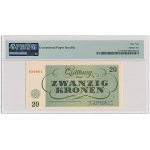 Czechosłowacja (Getto Terezin), 20 koron 1943 - PMG 64 EPQ