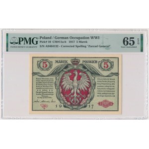 5 marek 1916 Generał biletów - A - PMG 65 EPQ