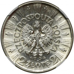 Piłsudski, 2 złote 1934 - NGC MS64
