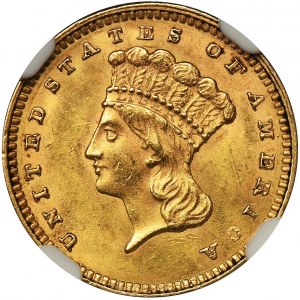 USA, 1 Dollar Philadelphia 1862 - Indian Princess Head - NGC MS62