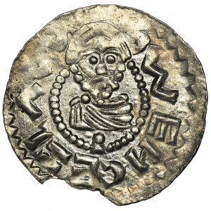 Bohemia, Bretislav II, Denarius - pearl border