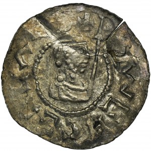 Bohemia, Bretislav II, Denarius - pearl border