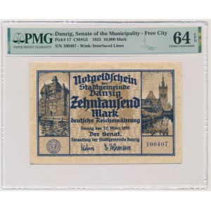Gdańsk, 10.000 marek 1923 - PMG 64 EPQ - RZADKI