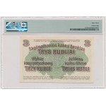 Posen 3 Rubles 1916 - B - long clause - PMG 63 - VERY RARE