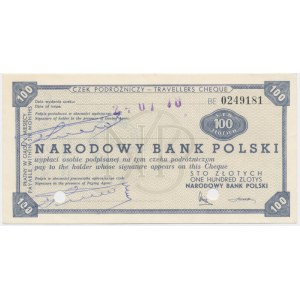 Czek podróżniczy NBP, 100 złotych 1976 - skasowany -