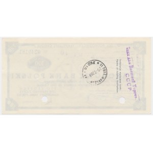 Czek podróżniczy NBP, 100 złotych 1976 - skasowany -