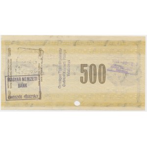 Czek podróżniczy NBP, 500 złotych 1989 - skasowany -