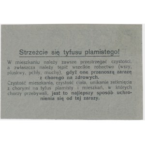Warszawa, kartka żywnościowa na chleb, ziemniaki i cukier 1918