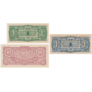 Burma (The Japanese Government), group of notes (3pcs.)