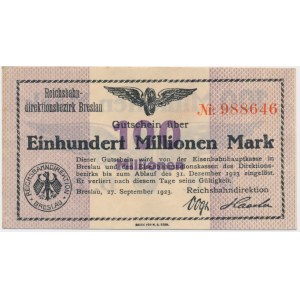 Wrocław, 100 milionów marek 1923