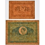 Rumunia, zestaw 20-100 lei 1945 (2 szt.)