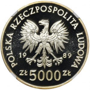 5.000 złotych 1989 Władysław II Jagiełło, Popiersie - NGC PF69 ULTRA CAMEO