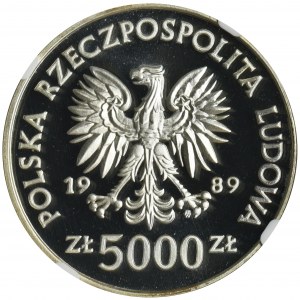 5.000 złotych 1989 Toruń, Mikołaj Kopernik - NGC PF69 ULTRA CAMEO