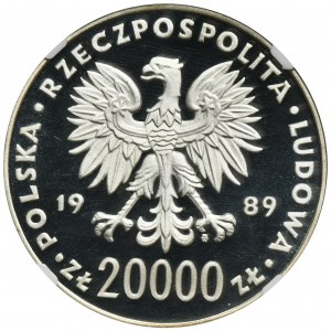 20.000 złotych 1989 XIV MŚ w Piłce Nożnej - NGC PF69 ULTRA CAMEO