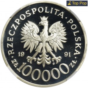 100.000 złotych 1991 Tobruk - NGC PF69 ULTRA CAMEO